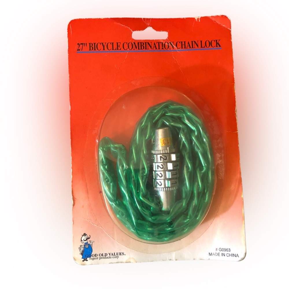 27” Bicycle Chain Lock with Combination | Green | Unopened Never Used